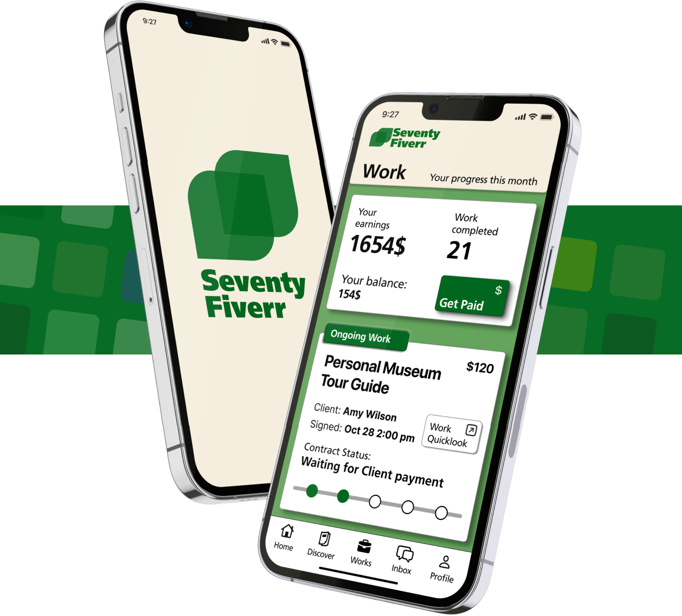 Render of SeventyFiverr Interface